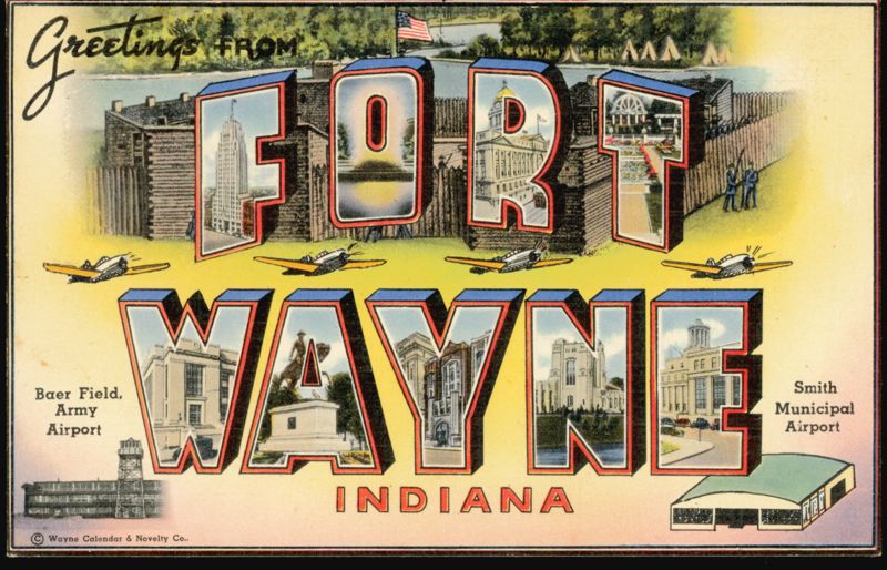 Greetings from Fort Wayne Large Letter Indiana