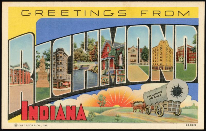 Greetings From Richmond Indiana Large Letter