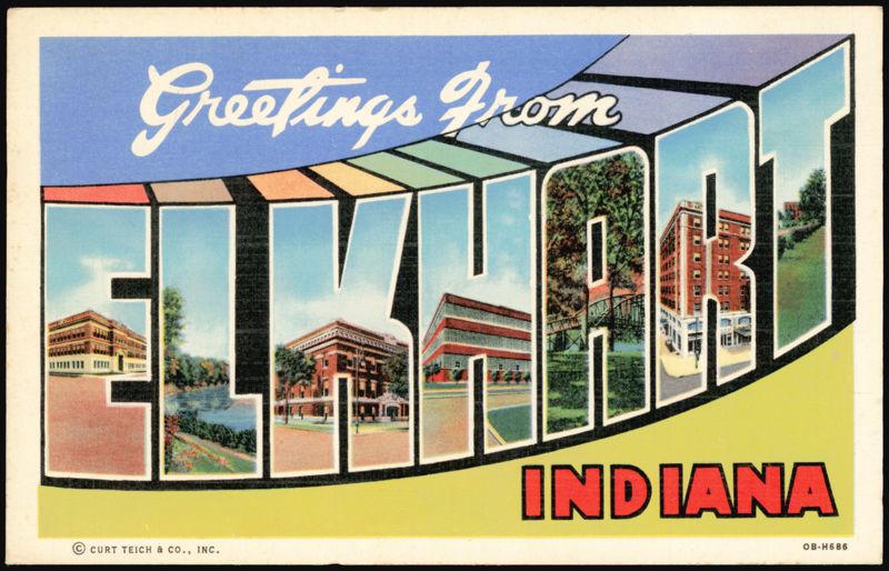 Greetings From Elkhart Indiana Large Letter