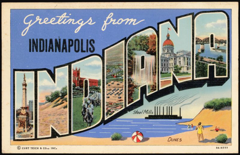 Greetings from Indianapolis, Indiana Large Letter