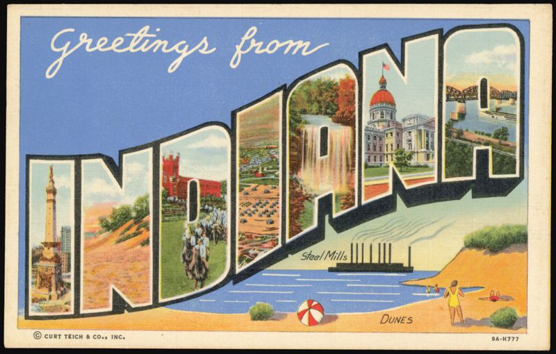 Greetings from Indiana Large Letter Scenes