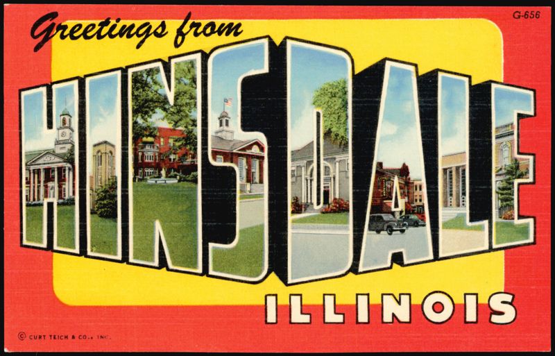 Greetings from Hinsdale Large Letter Illinois