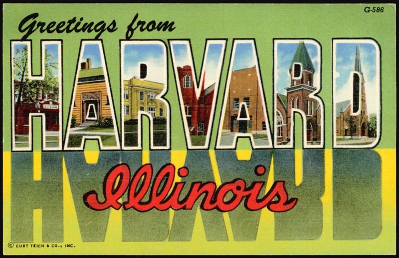 Greetings from Harvard Large Letter Illinois