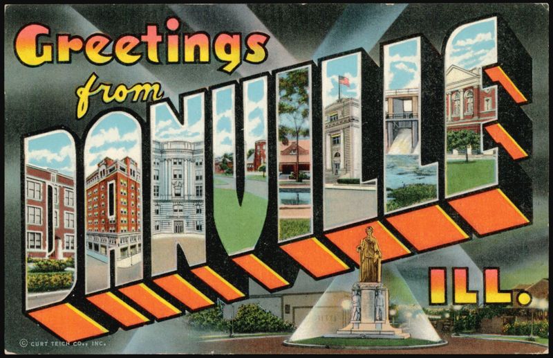 Greetings from Danville Large Letter Illinois