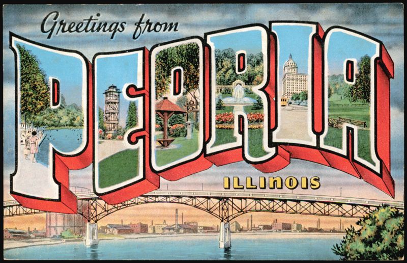 Greetings from Peoria Illinois Large Letter