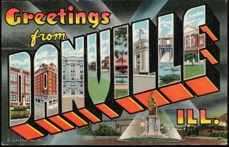 Greetings from Danville Large Letter Illinois