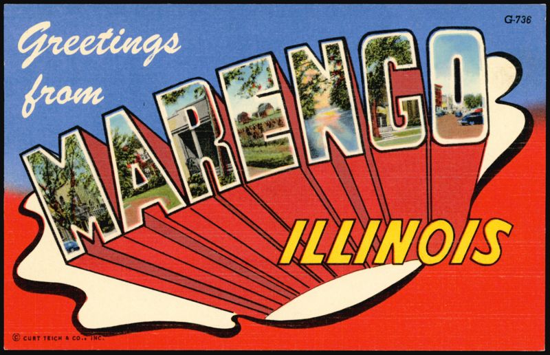 Greetings from Marengo Illinois Large Letter