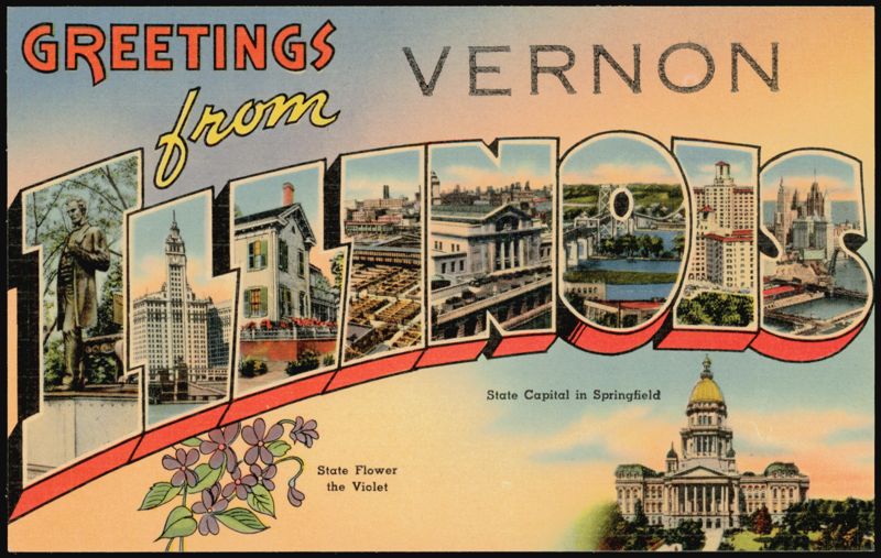 Greetings from Vernon Illinois Large Letter