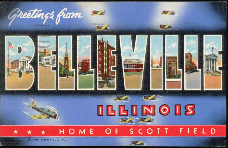 Belleville Illinois Large Letter Greetings, Scott Field