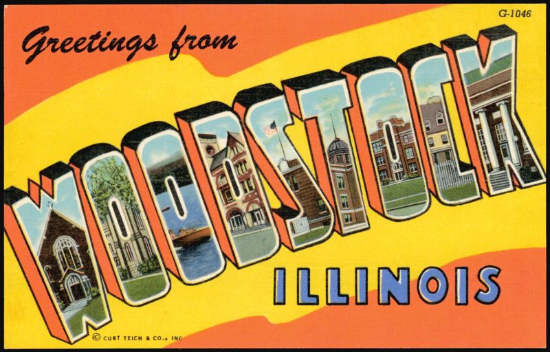 Greetings from Woodstock Illinois Large Letter
