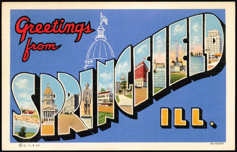 Greetings from Springfield Large Letter Illinois