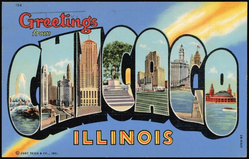 Greetings from Chicago Illinois Large Letter