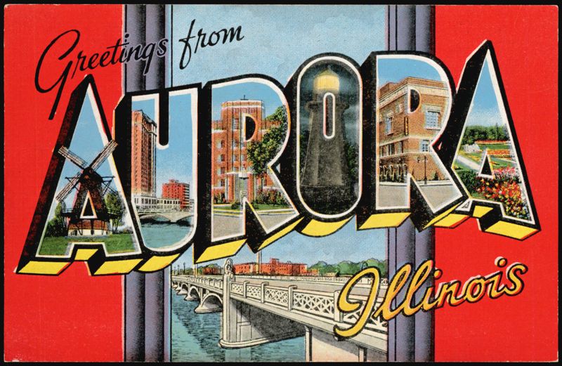 Greetings from Aurora Illinois Large Letter