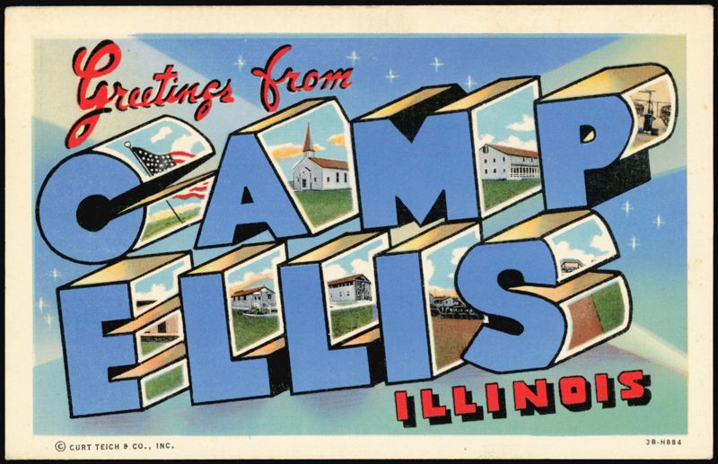Greetings from Camp Ellis Large Letter Illinois