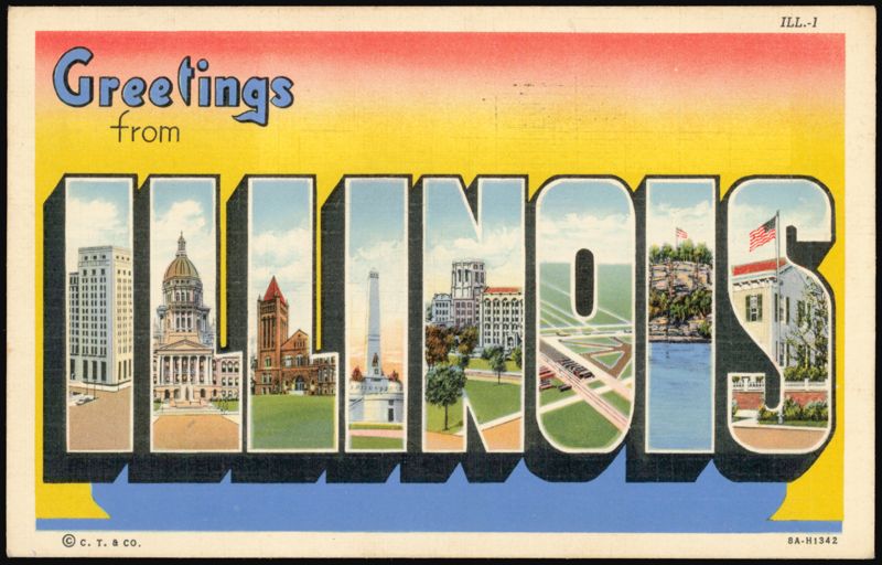 Greetings from Illinois Large Letter Scenes