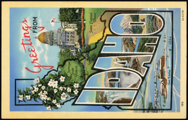 Greetings From Idaho Large Letter, State Capitol Boise