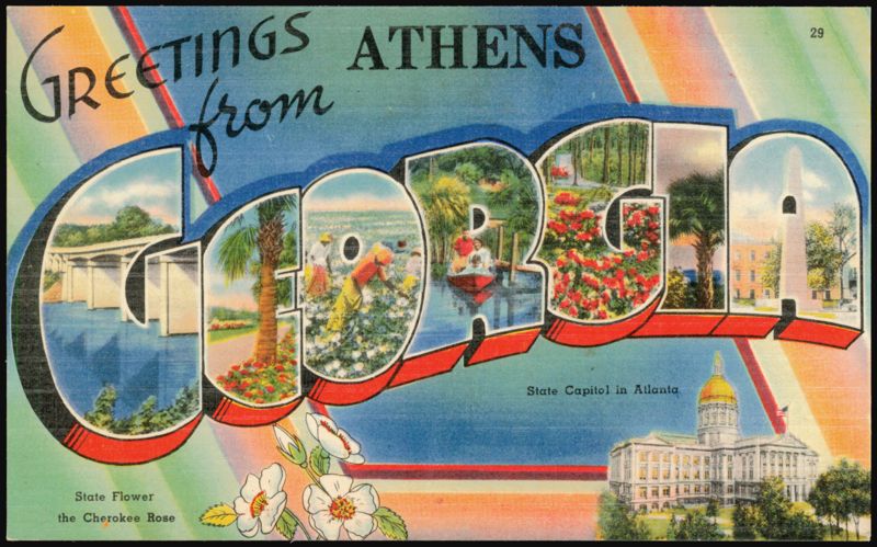 Greetings from Athens Georgia Large Letter