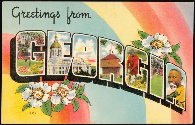 Greetings from Georgia Large Letter, Dogwood Flowers