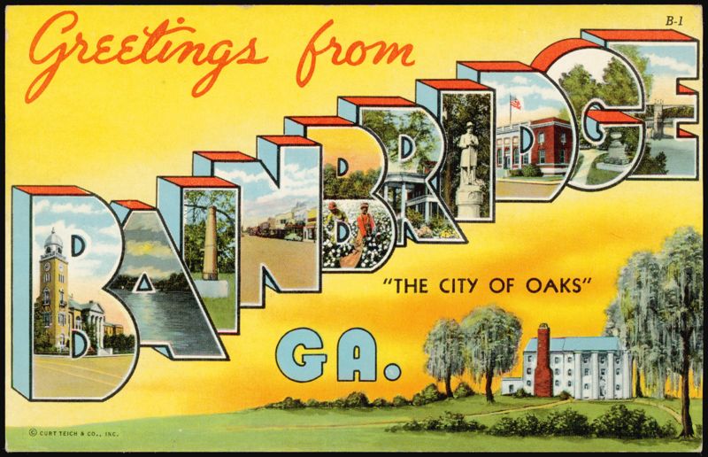 Greetings from Bainbridge, 'The City of Oaks' Large Letter Georgia