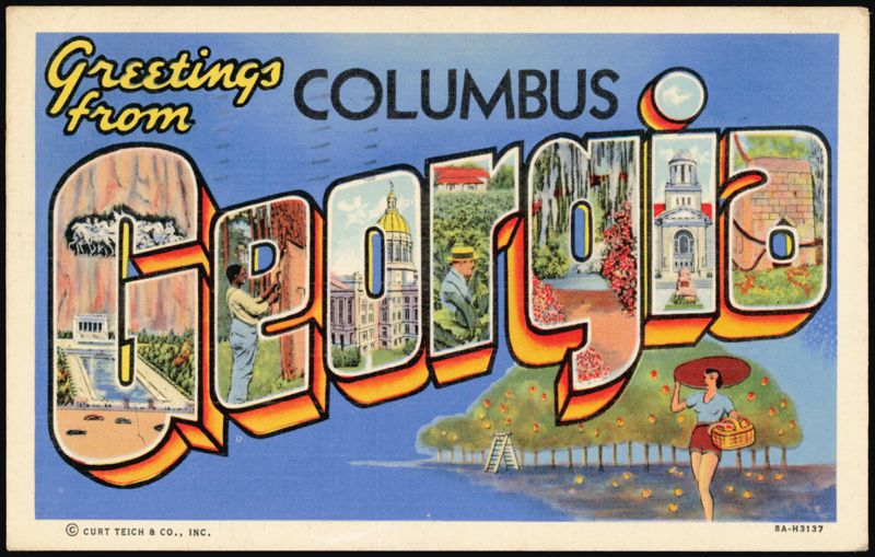 Greetings from Large Letter Columbus Georgia
