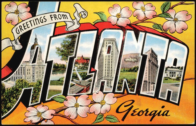 Greetings From Atlanta Georgia Large Letter Dogwood