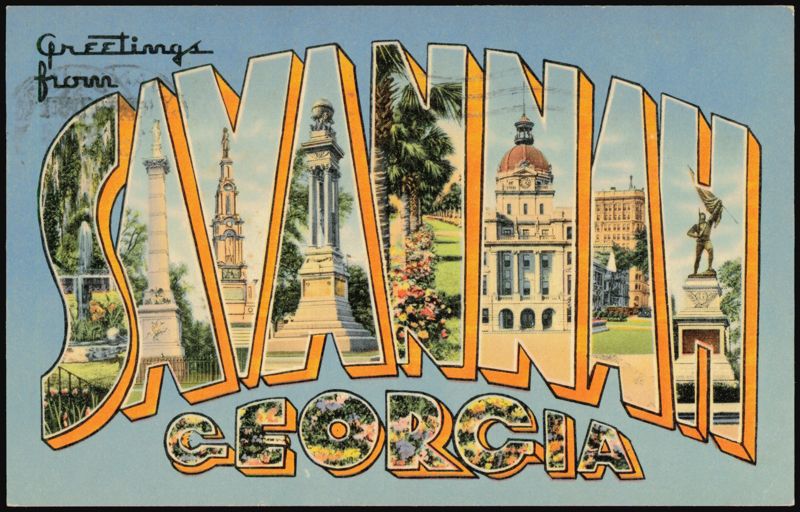 Greetings from Savannah Georgia Large Letter