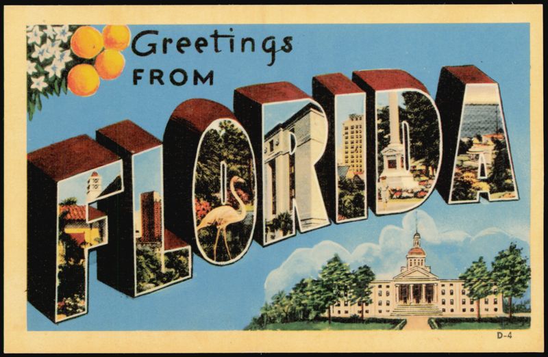 Greetings From Florida Large Letter State Capitol