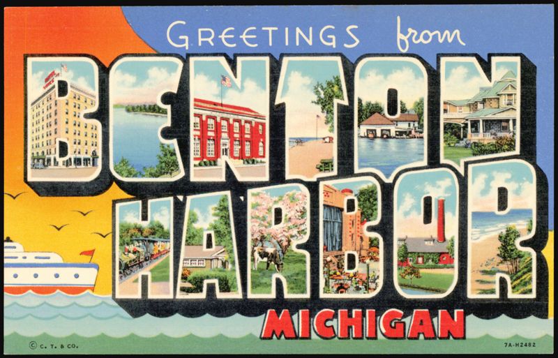 Greetings from Benton Harbor Michigan Large Letter