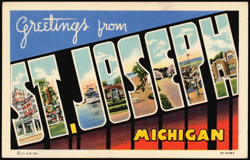 Greetings from St. Joseph Large Letter Michigan