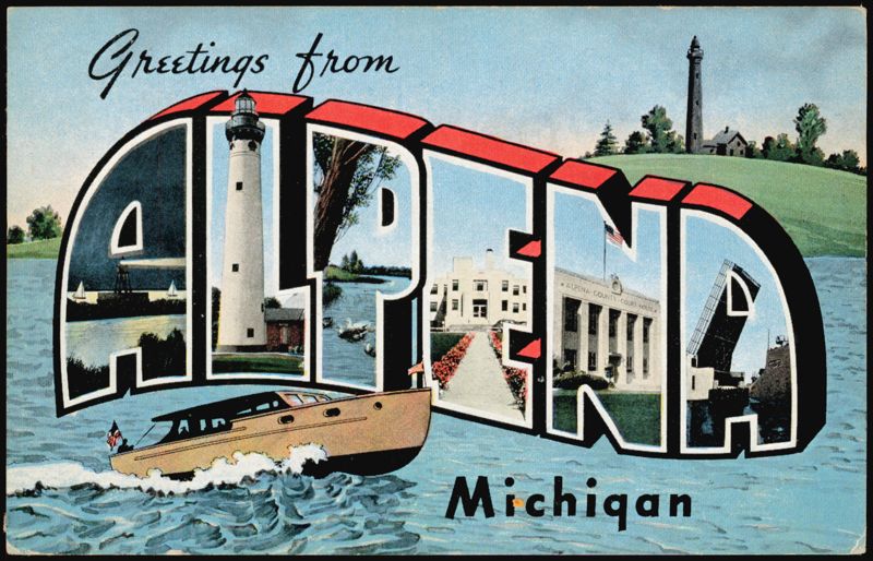 Greetings from Alpena Michigan Large Letter