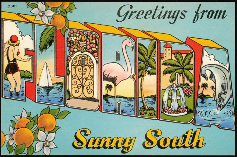 Greetings from FLORIDA Sunny South Large Letter