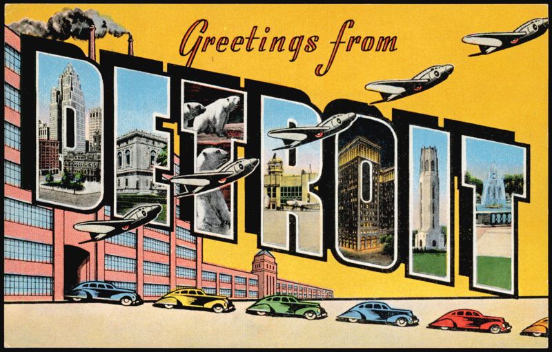 Greetings from Detroit Large Letter Multi-View