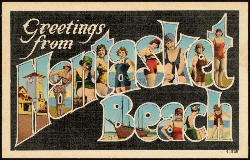 Nantasket Beach Large Letter with Swimmers