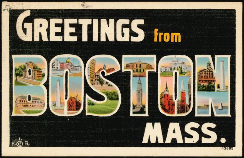Greetings from Boston Mass. Large Letter Multi-View Massachusetts