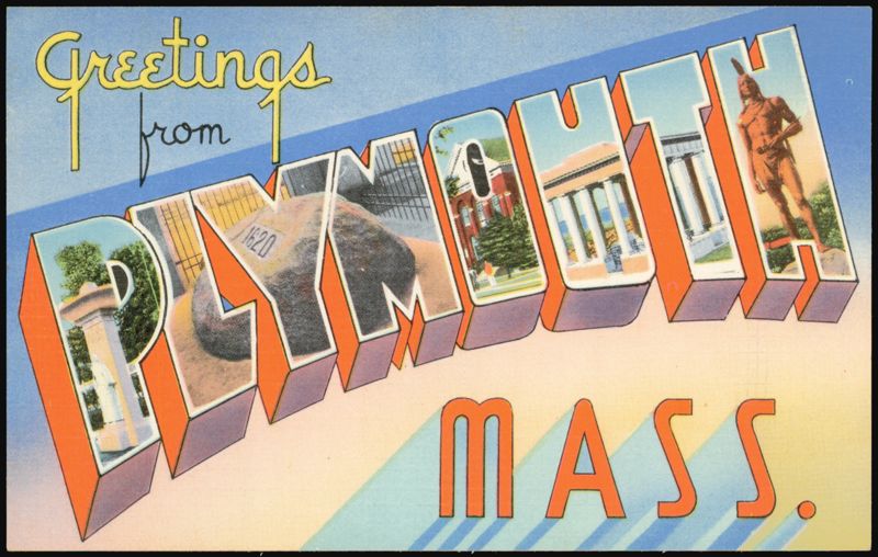 Greetings from Plymouth Large Letter Massachusetts