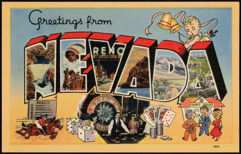 Greetings from Nevada Large Letter, Cupid, Gambling