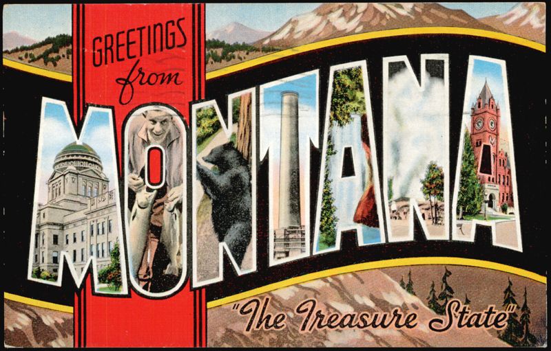 Greetings from Montana Large Letter, The Treasure State