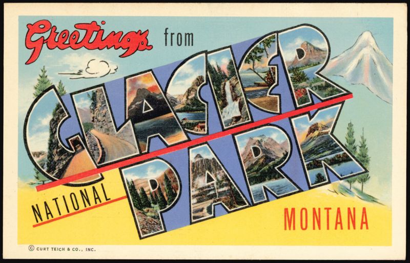 Greetings from Glacier Park Large Letter Montana