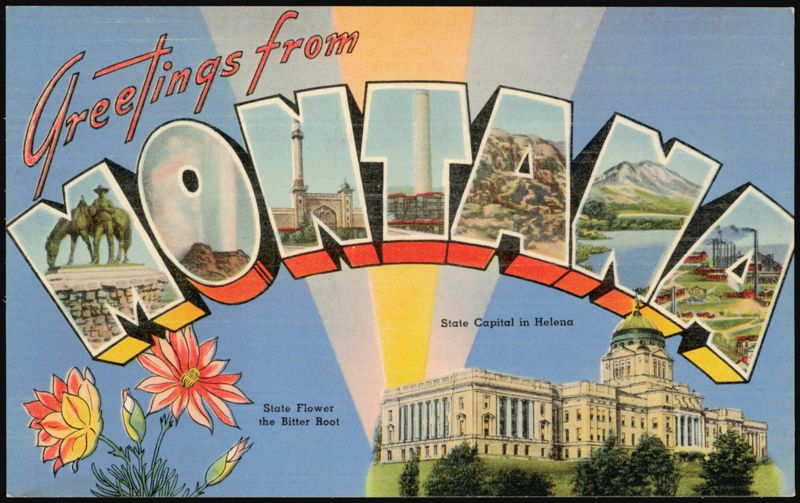 Greetings from Montana Large Letter, State Capitol Helena