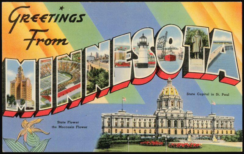 Greetings From Minnesota Large Letter, State Capitol