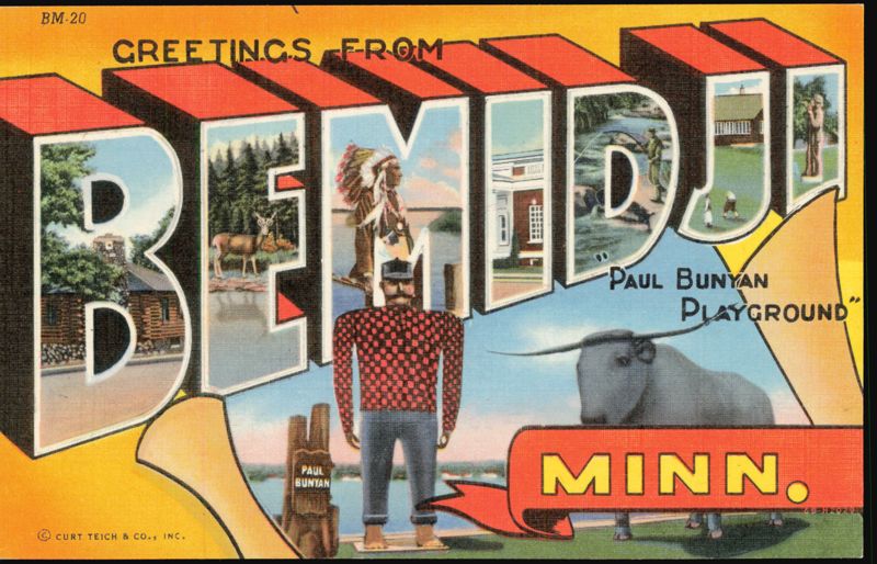 Greetings From Bemidji, Paul Bunyan Playground Minnesota