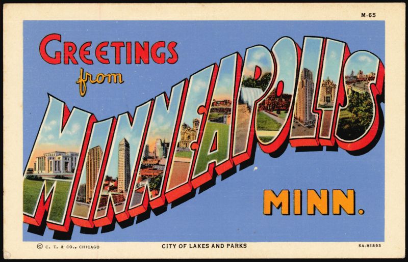 Greetings from Minneapolis Large Letter City Views Minnesota