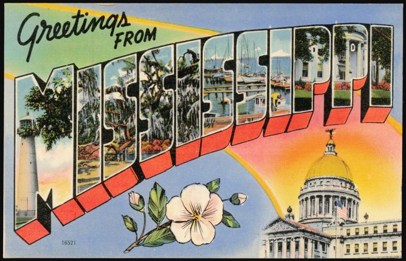 Greetings from Mississippi Large Letter Scenes