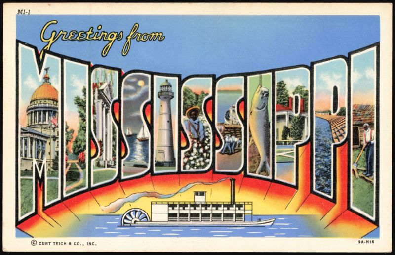Greetings from Mississippi Large Letter Steamboat Capitol