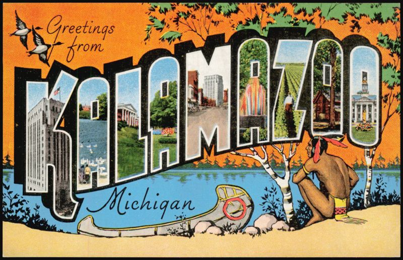 Greetings from Kalamazoo Michigan Large Letter