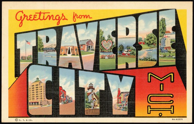 Greetings from Traverse City Large Letter Michigan