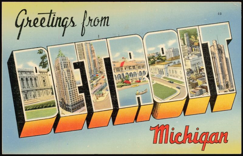 Greetings from Detroit Large Letter