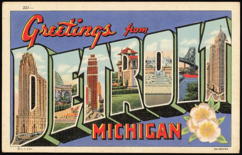 Greetings from Detroit Michigan Large Letter