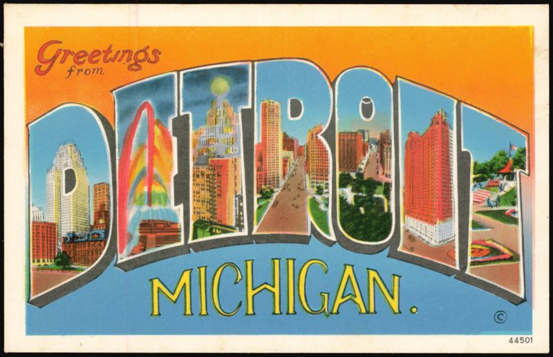Greetings from Detroit Michigan Large Letter