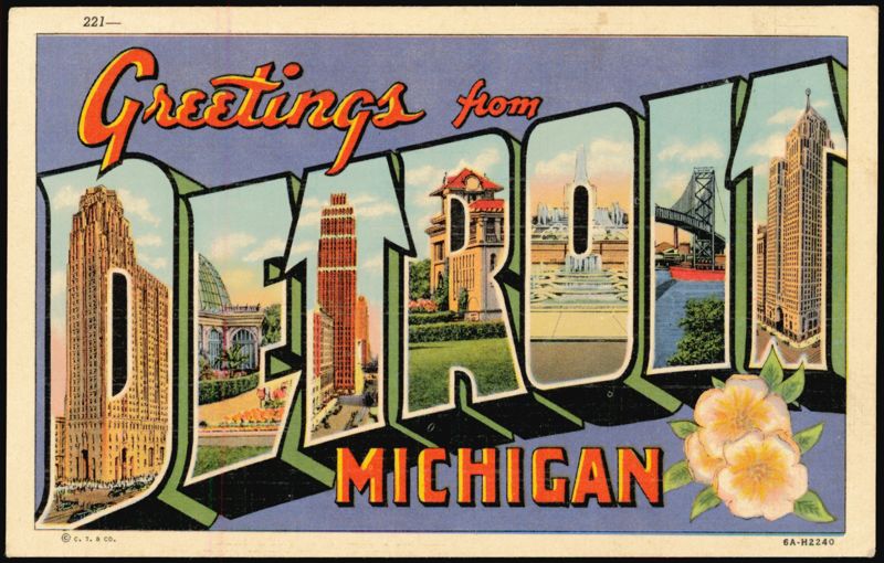 Greetings from Detroit Michigan Large Letter